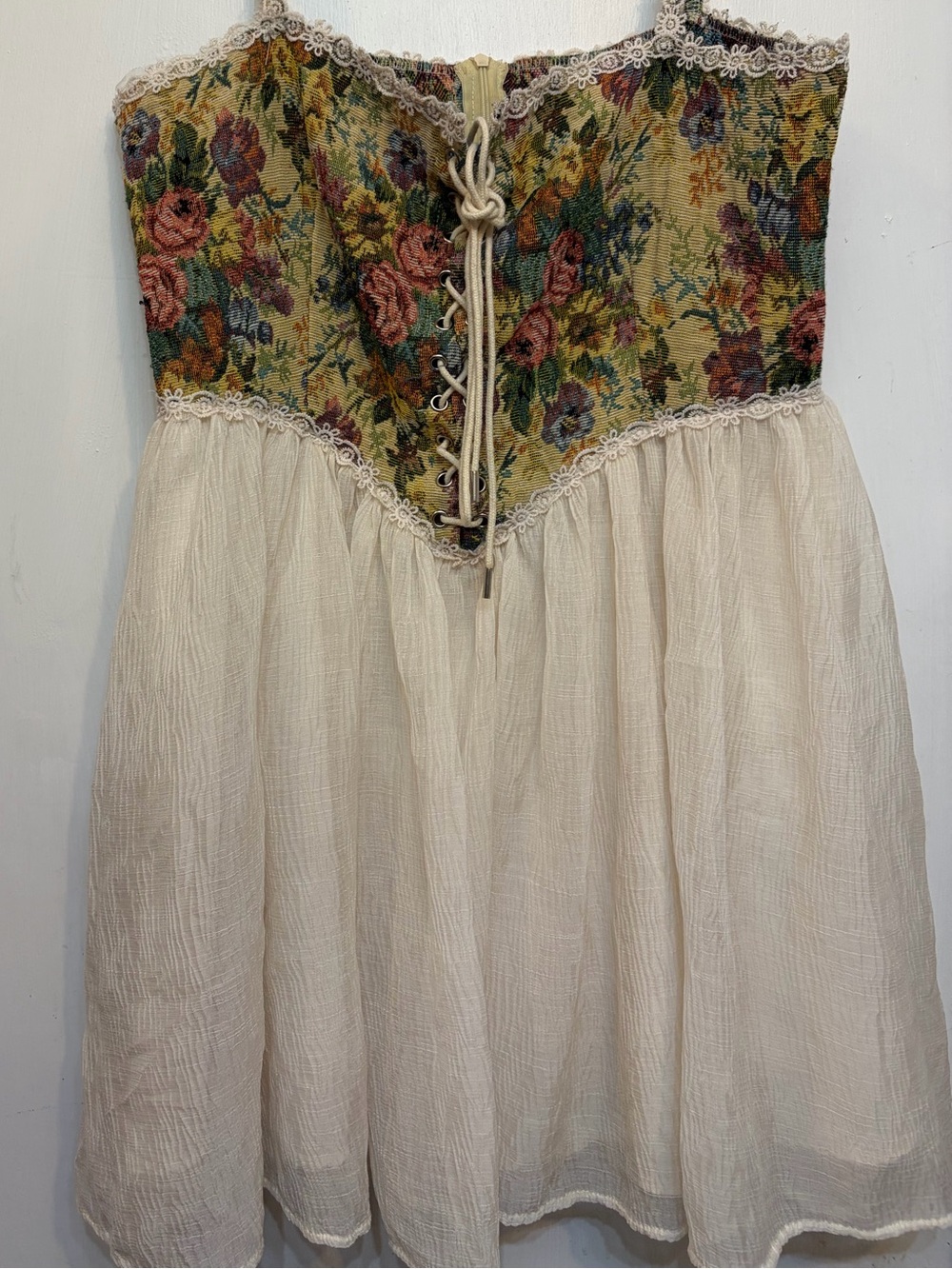 Cider Cream fairy core Boho mini dress